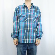 画像2: 70〜80's FIVE BROTHER USA製 チェック柄 ヘビーネルシャツ XL (2)
