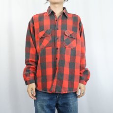 画像2: 70〜80's FIVE BROTHER USA製 バッファローチェック柄 ヘビーネルシャツ XL (2)