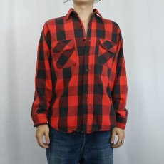 画像2: 70〜80's FIVE BROTHER USA製 バッファローチェック柄 ヘビーネルシャツ M (2)