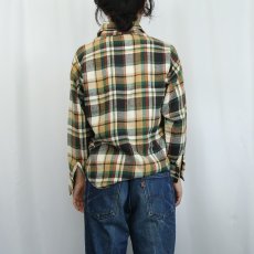 画像3: 70's G.H. BASS&CO. USA製 チェック柄 ヘビーネルシャツ L (3)
