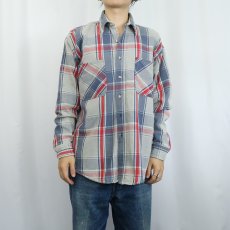 画像2: 90's St.JOHN'S BAY USA製 チェック柄 ヘビーネルシャツ L (2)