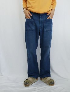 画像2: 70's〜 Seafarer USN デニムセーラーパンツ W34 (2)