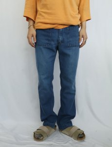 画像2: 70's〜 Seafarer USN デニムセーラーパンツ W31 (2)