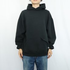 画像2: 90's RUSSELL ATHLETIC USA製 スウェットフーディー BLACK XL (2)
