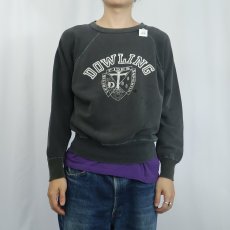 画像2: 60's Champion USA製 ランタグ "DOWLING" 2トーン プリントスウェット BLACK L (2)