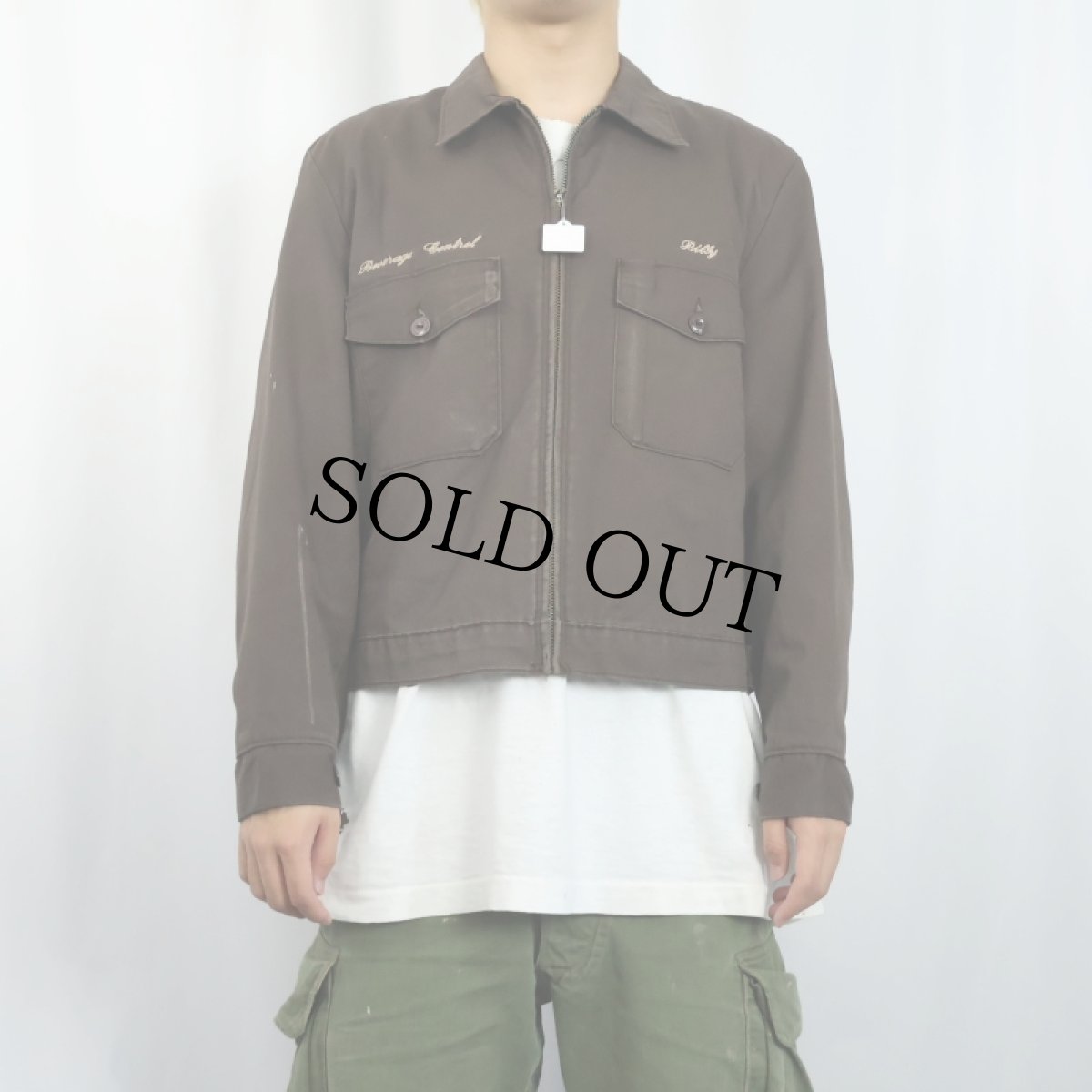 画像2: 80〜90's RED KAP USA製 裏キルティング ワークジャケット BROWN M (2)