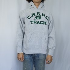 画像2: 80's Champion REVERSE WEAVE USA製 トリコタグ  "C.H.S.P.C. TRACK" プリントスウェットフーディー M (2)