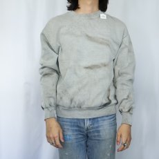 画像2: 90's JERZEES USA製 ブリーチ加工 無地スウェット M (2)