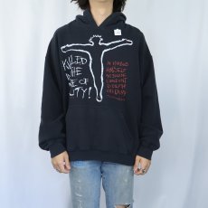 画像2: "KILLED IN THE LINE OF DUTY!" ジーザス プリントスウェットフーディー BLACK XL (2)