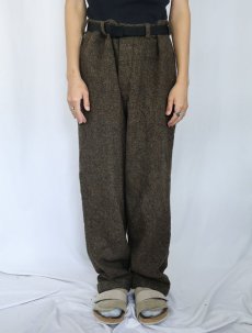 画像2: BANANA REPUBLIC ヘリンボーン織り ネップ混 ウールスラックス W36 (2)