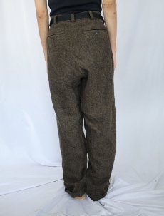 画像3: BANANA REPUBLIC ヘリンボーン織り ネップ混 ウールスラックス W36 (3)