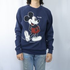 画像2: 80's USA製 "MICKEY MOUSE" キャラクタープリントスウェット NAVY L (2)