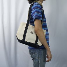 画像2: 90's〜 L.L.Bean USA製 "BOAT AND TOTE" ジップトップ&ロングハンドル キャンバストートバッグ NAVY SMALL (2)