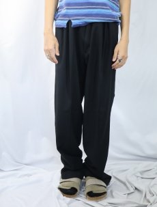 画像2: 90's Brooks Brothers USA製 2タック ウールスラックス BLACK W38 (2)