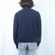 画像3: ハーフジップ カシミアニットセーター NAVY L (3)
