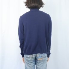 画像3: モックネック カシミアニットセーター NAVY L (3)