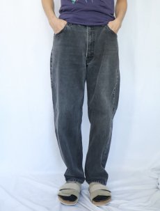 画像2: 90〜2000's Levi's 550 USA製 サルファブラック デニムパンツ W35 (2)