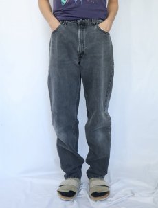 画像2: 90's Levi's 550 USA製 サルファブラック デニムパンツ W33 (2)