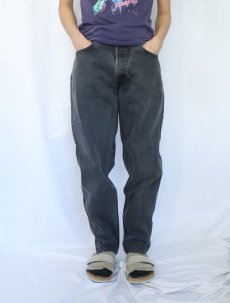 画像2: 90's Levi's 550 USA製 サルファブラック デニムパンツ W32 (2)