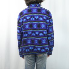 画像3: 80〜90's L.L.Bean 総柄 ハーフスナップフリースジャケット XL (3)