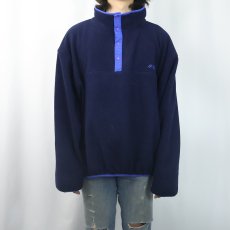 画像2: 80〜90's L.L.Bean USA製 ハーフスナップフリースジャケット NAVY XXL (2)