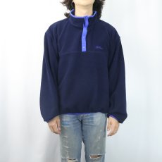 画像2: 80〜90's L.L.Bean USA製 ハーフスナップフリースジャケット NAVY XL (2)