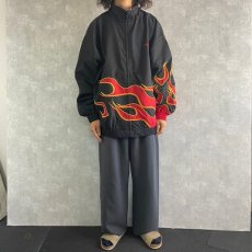 画像2: CORVETTE 刺繍入り ファイヤーパターンナイロンジャケット 3XL (2)