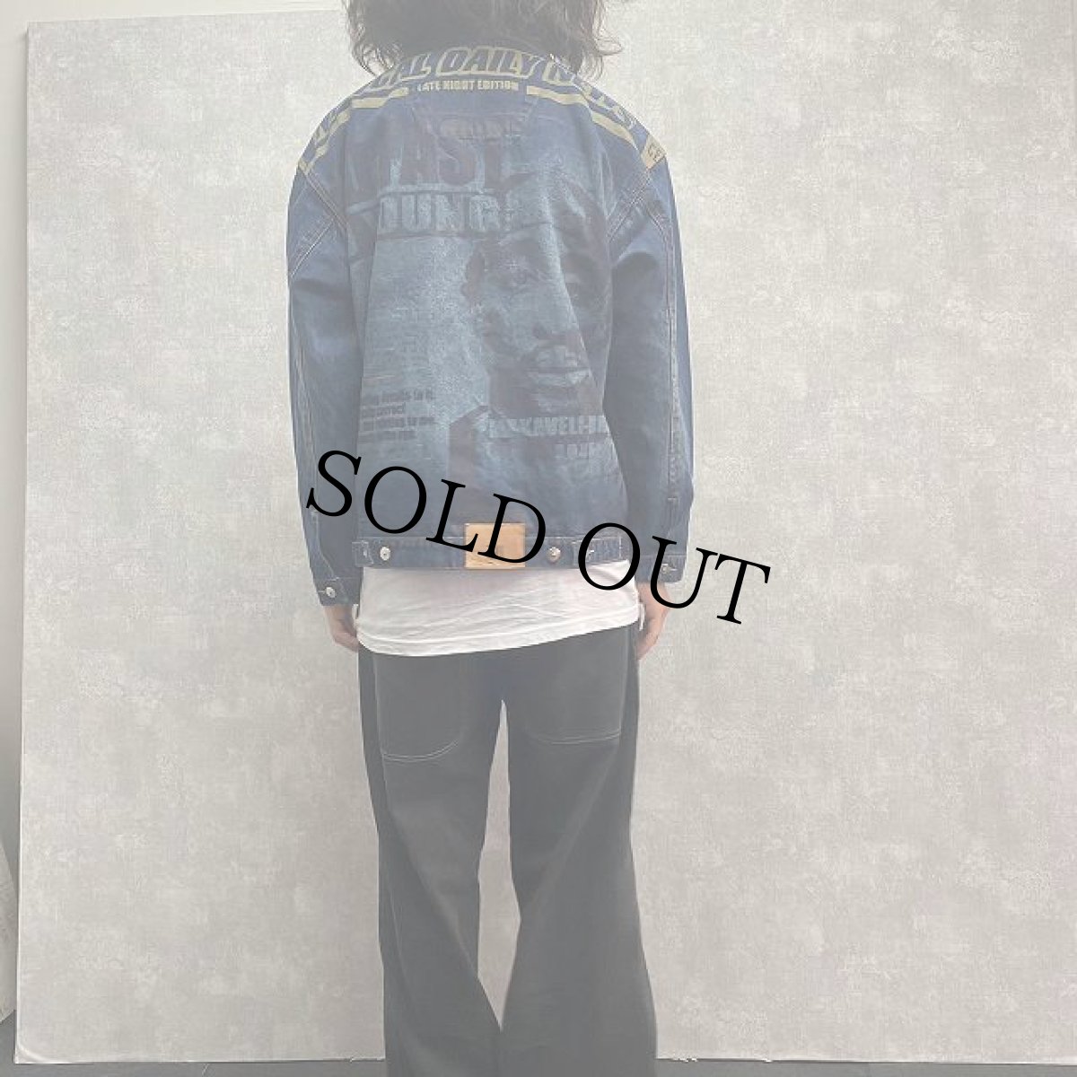 画像5: MAKAVELI BRANDED 2Pacプリントデニムジャケット M (5)