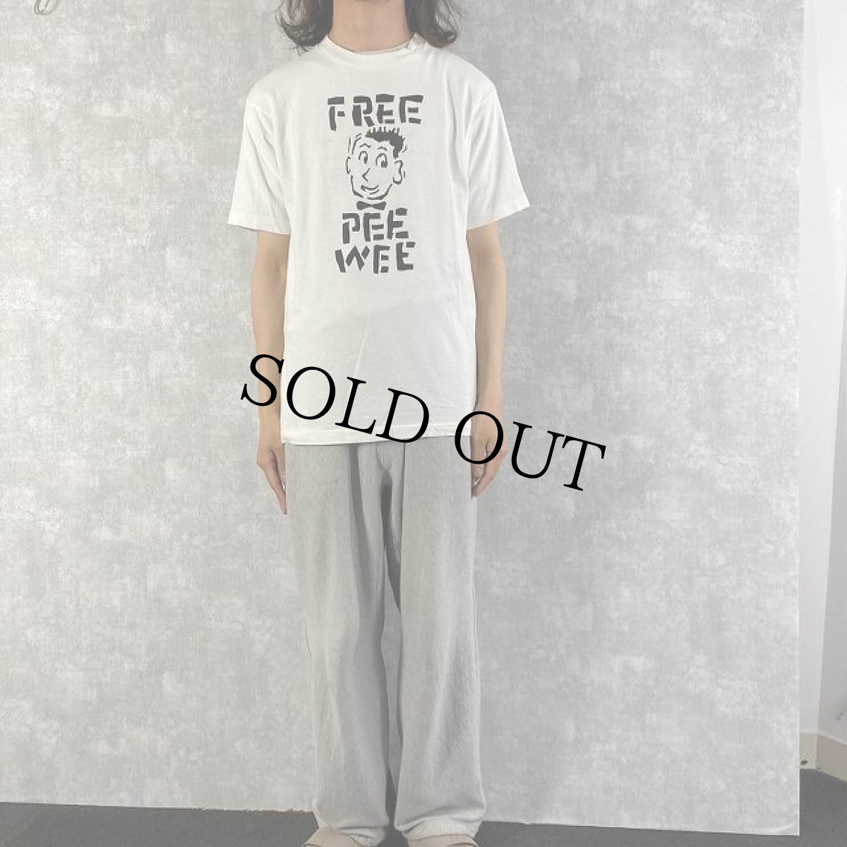 画像2: 90's Pee Wee Herman "FREE" コメディアンメッセージプリントTシャツ (2)