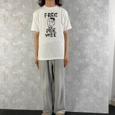 画像2: 90's Pee Wee Herman "FREE" コメディアンメッセージプリントTシャツ  (2)