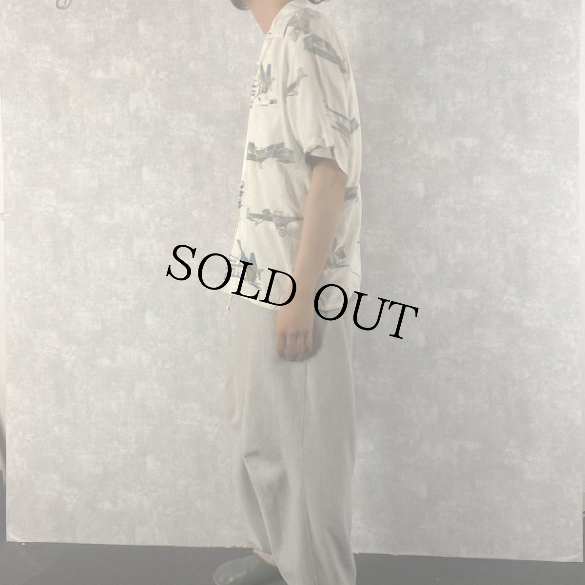 画像3: 60's McGREGOR CANADA製 飛行機柄オープンカラーシャツ ML (3)