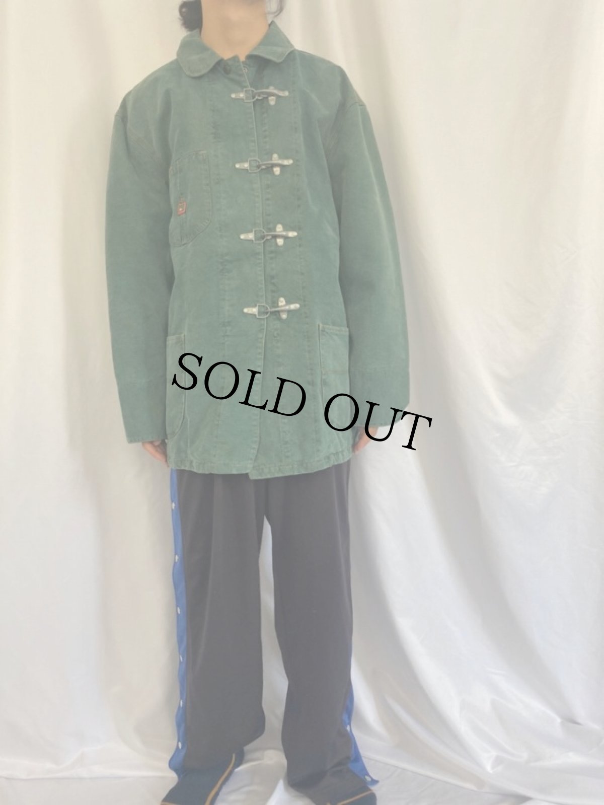 画像2: 80's KENZO JEANS FRANCE製 ファイヤーマンジャケット L (2)