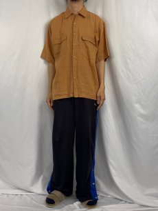 画像2: リネン オープンカラーシャツ L (2)