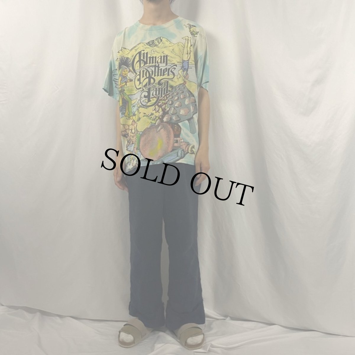 画像2: 90's The Allman Brothers Band USA製 タイダイ×大判プリント ロックバンドTシャツ XL (2)