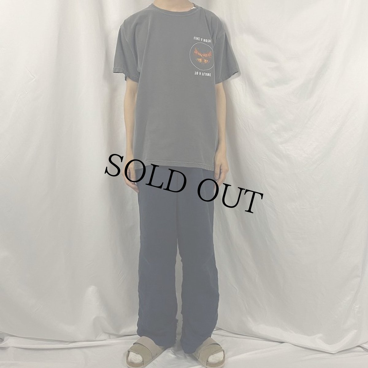 画像2: Travis Scott "Like A Moth To A Flame Houston" ヒップホップTシャツ L (2)