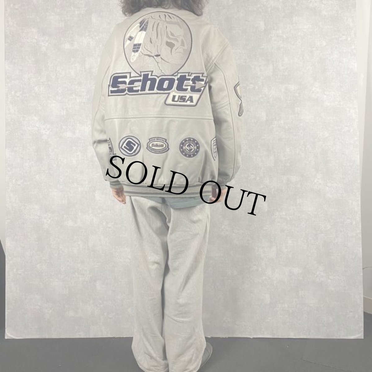 画像5: 90's Schott USA製 インディアン刺繍 レザースタジャン L (5)