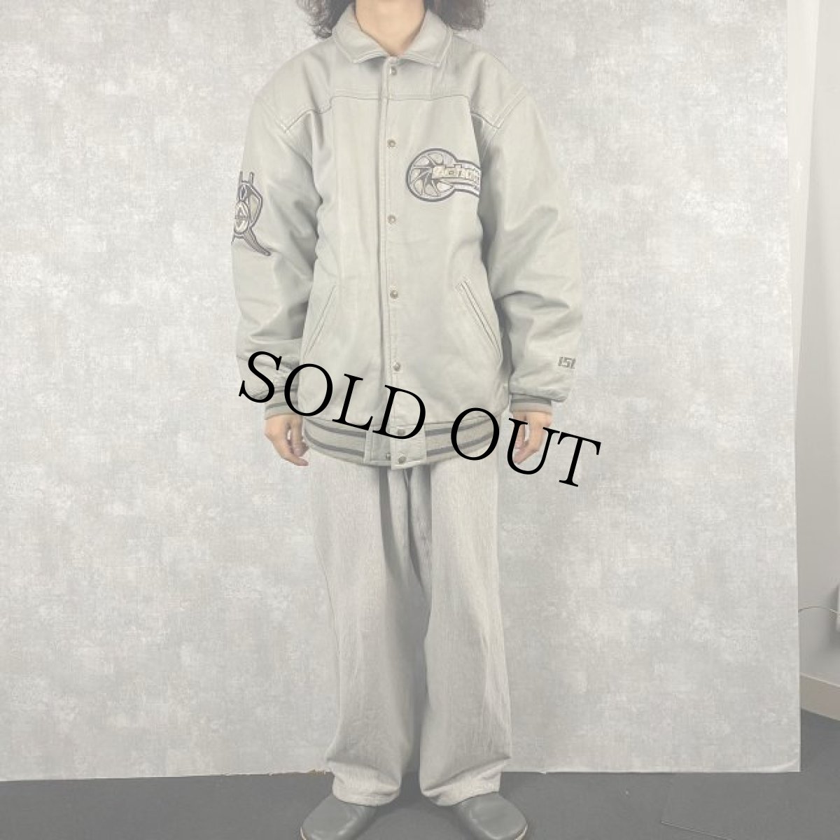 画像3: 90's Schott USA製 インディアン刺繍 レザースタジャン L (3)