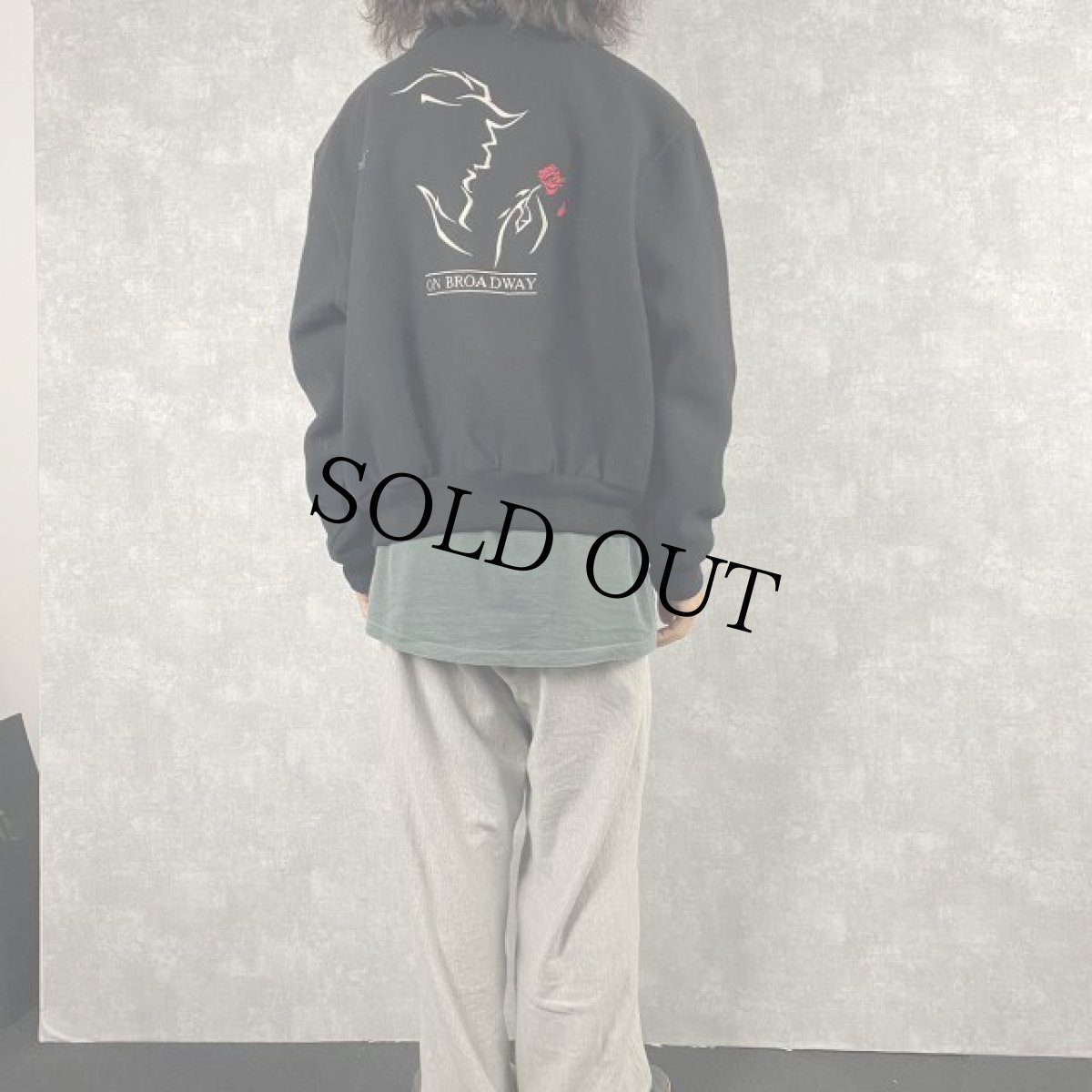 画像4: Disney USA製 美女と野獣 刺繍入りウールスタジャン XL (4)