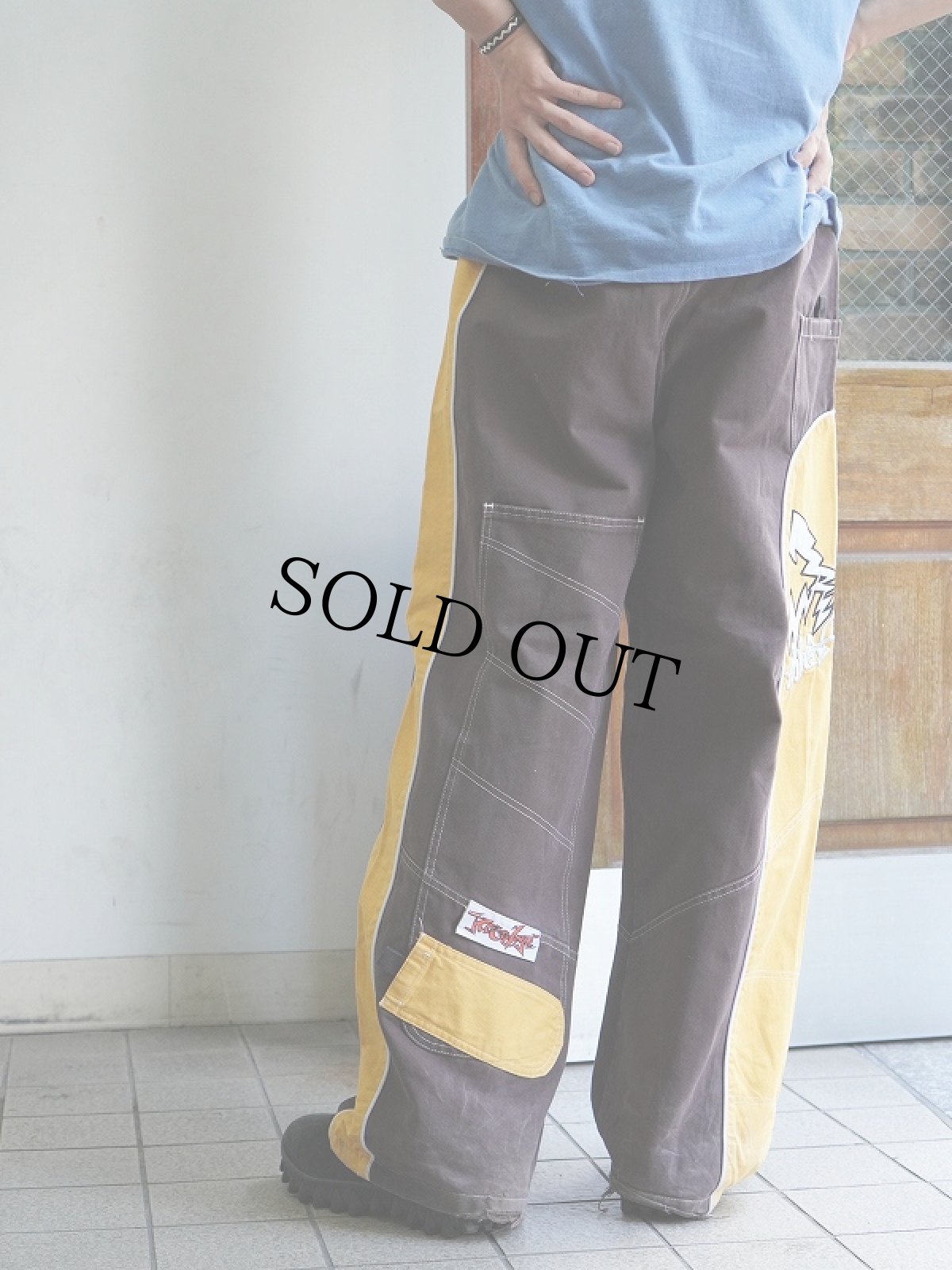 画像1: Plastic Street, S.L デザインカーゴパンツ L (1)