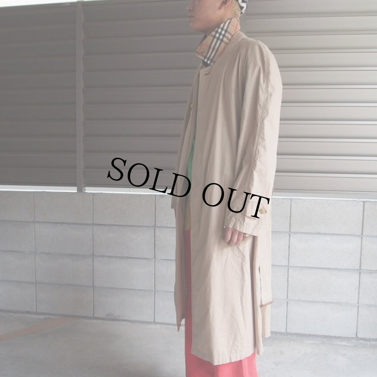 画像3: 80〜90's Burberrys ENGLAND製 タイプライタークロス ステンカラーコート (3)