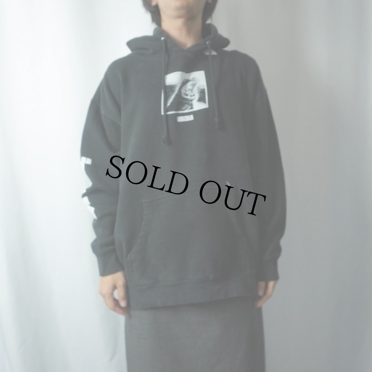 画像3: GOZILLA グラフィックプリント スウェットフーディー BLACK XL (3)