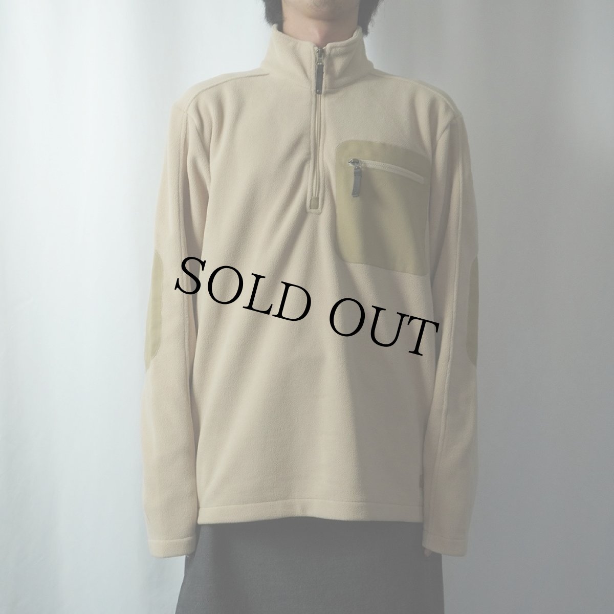 画像2: C.C.FILSON CO. エルボーパッチ付き ハーフジップ フリースジャケット M (2)