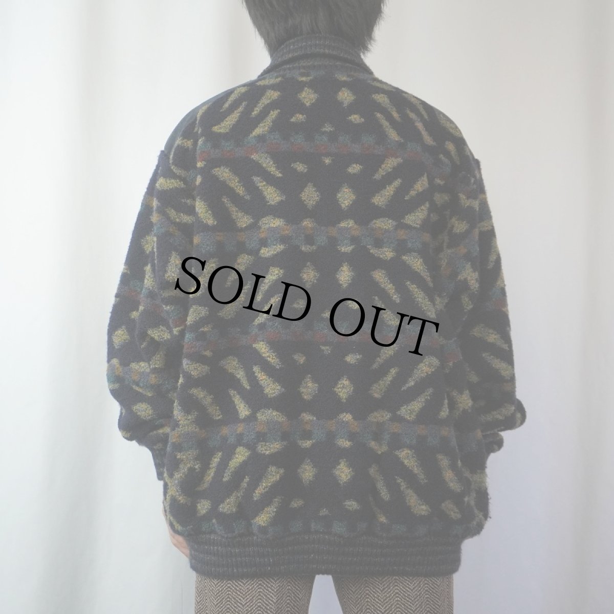 画像3: VERDERAME ITALY製 スウェード切り替え 総柄モヘアニットジャケット (3)