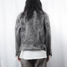 画像3: 80's Lee ケミカルウォッシュ ブラックデニムジャケット size40 (3)