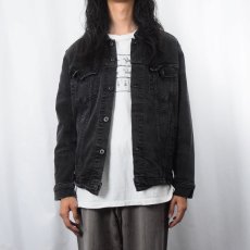画像2: Levi's ブラックデニムジャケット XL (2)