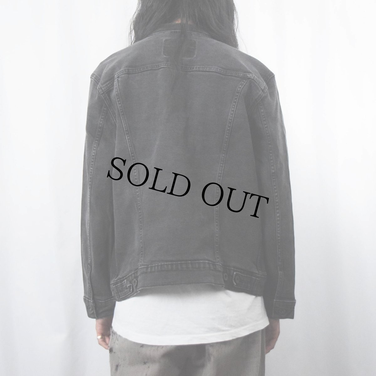 画像3: Levi's ブラックデニムジャケット XL (3)