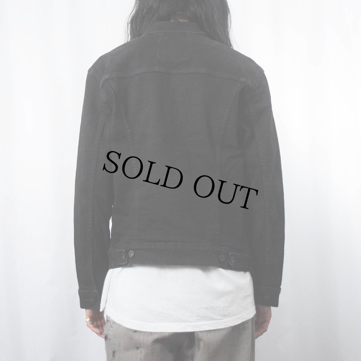 画像3: Levi's ブラックデニムジャケット M (3)