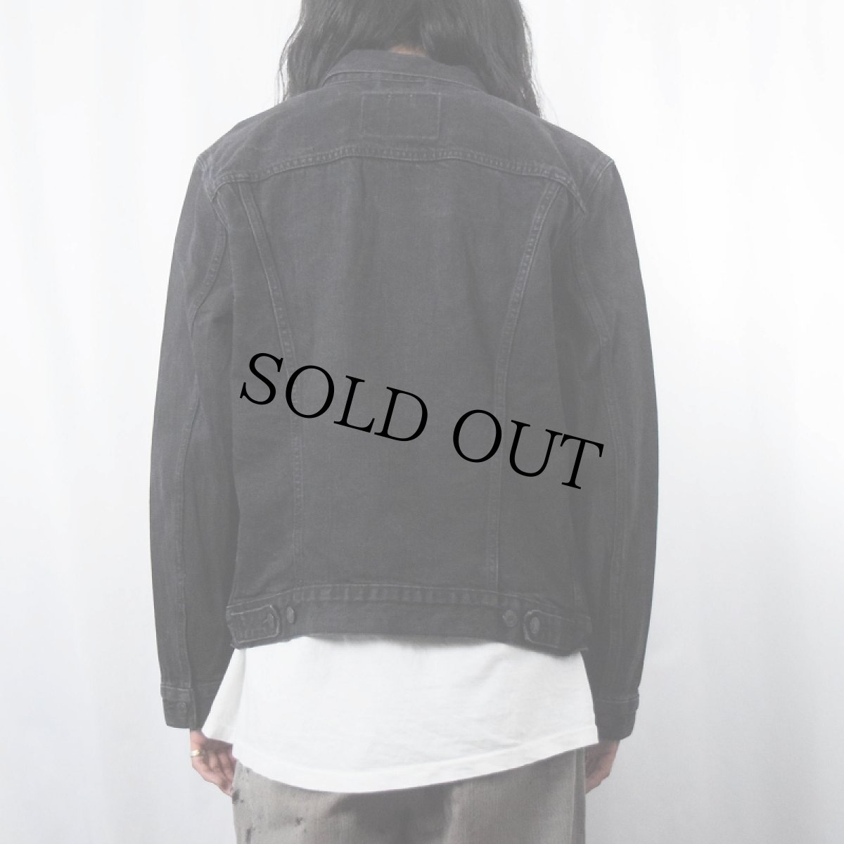 画像3: Levi's ブラックデニムジャケット L (3)