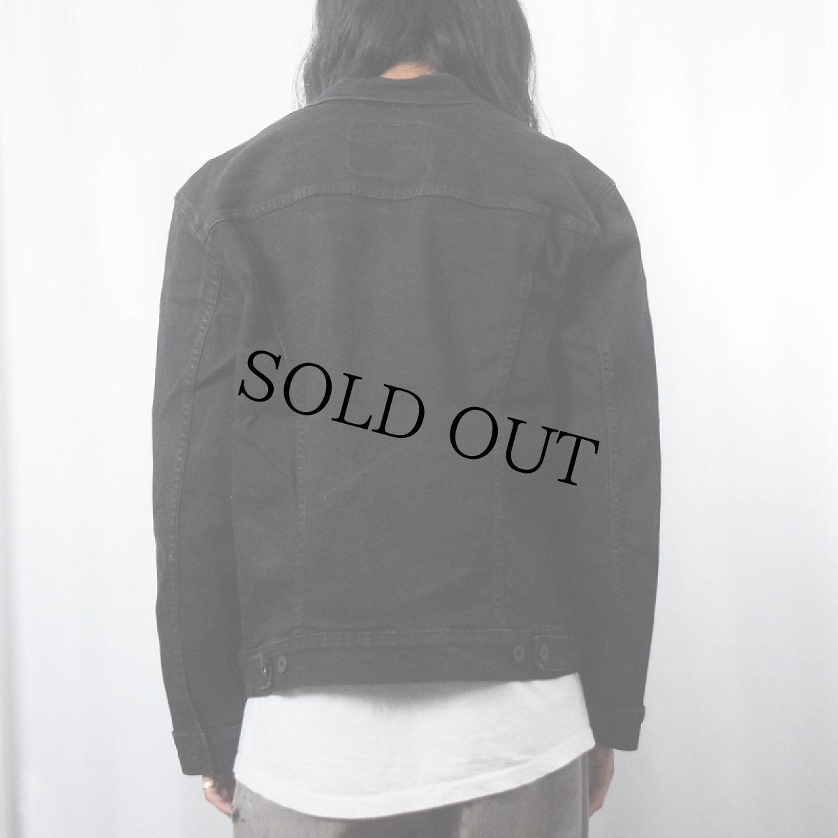 画像3: Levi's ブラックデニムジャケット L (3)