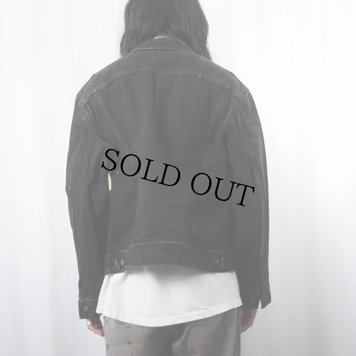 画像3: 90's Lee USA製 ブラックデニムジャケット L (3)